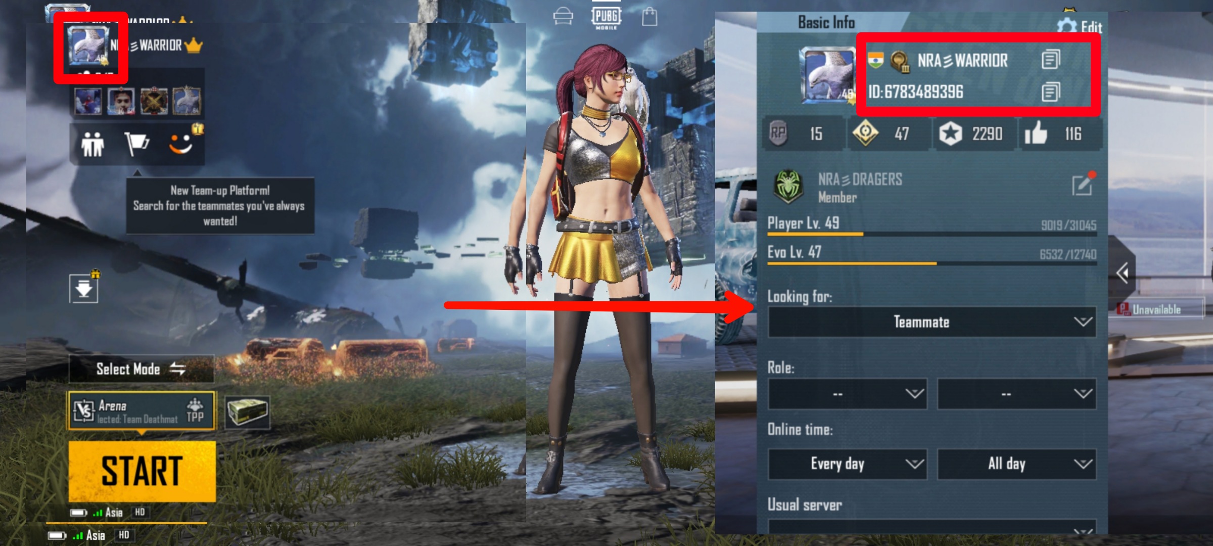 how to find Pubg m player id